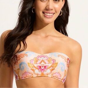 Seafolly Spring Festival Bustier Bandeau Bikini Top in Nectar